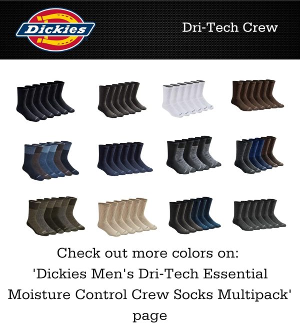Men's Dri-Tech Original Moisture Control Crew Socks, Available in M-XXL (6, 12, 18 Pairs) - Image 4